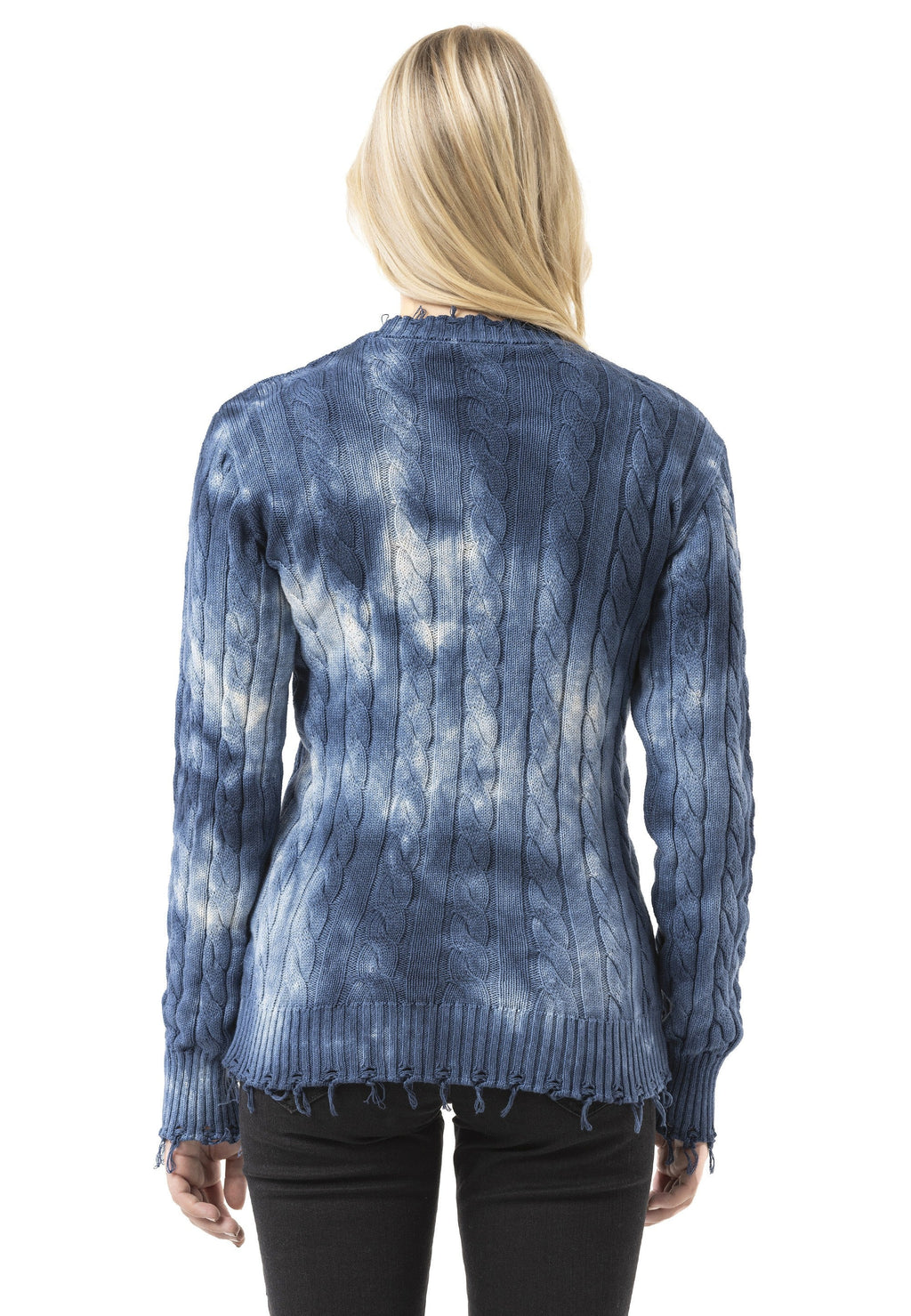 WP268 Women's Knit Sweater – Tie-Dye Pattern with Textured Construction