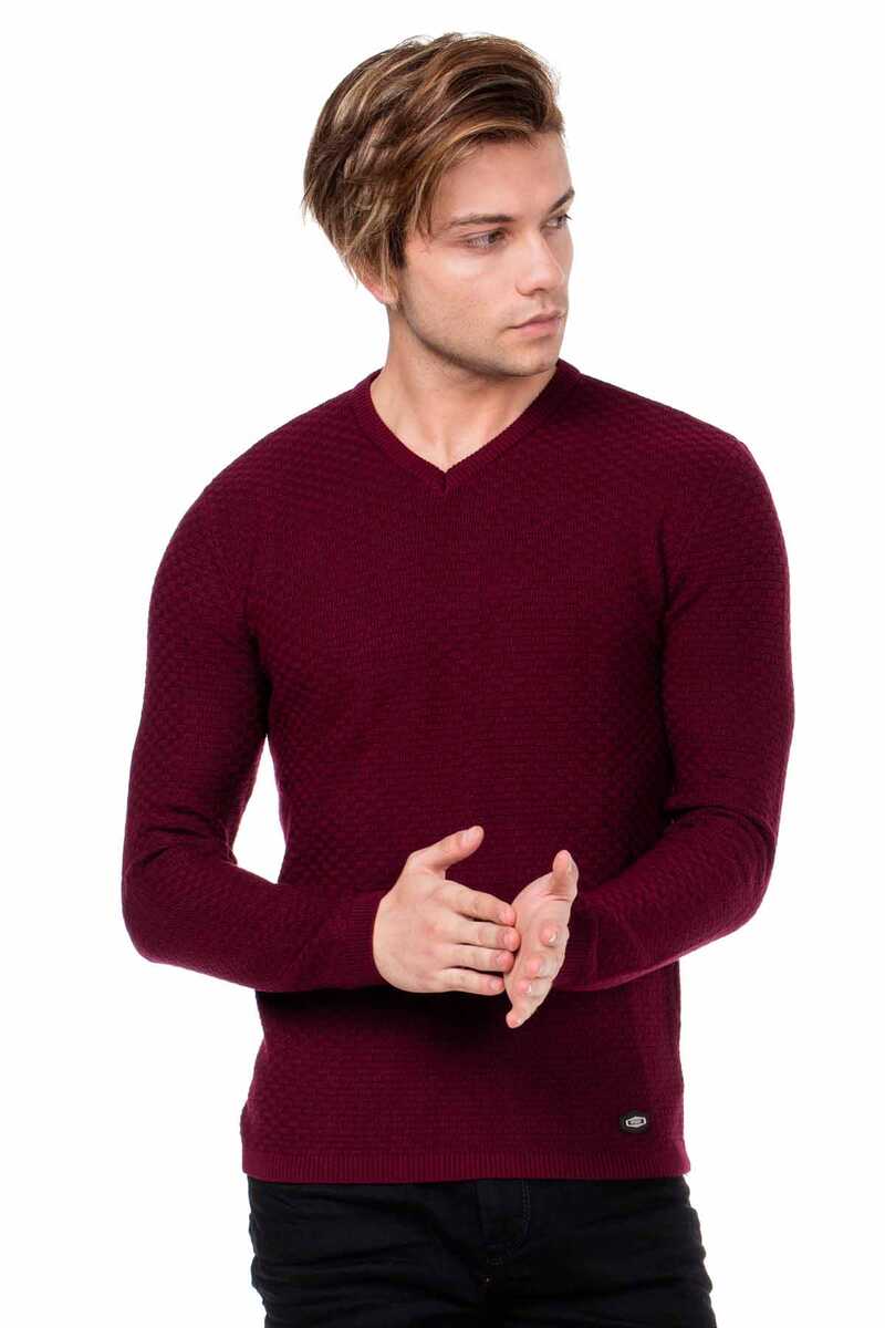 CP169 V-Neck Slim Fit Basic Men's Knit Sweater