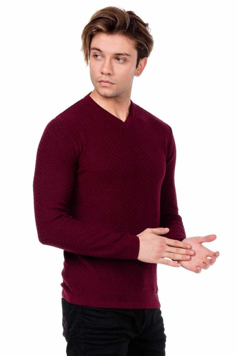 CP169 V-Neck Slim Fit Basic Men's Knit Sweater