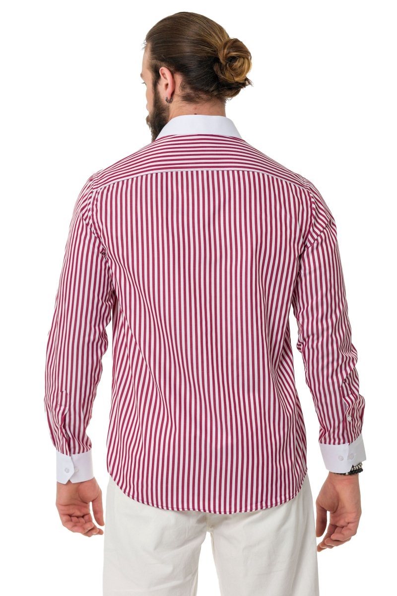 CH192 Cuffed Collar Striped Shirt