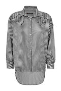 WH122 Striped Oversized Women's Shirt