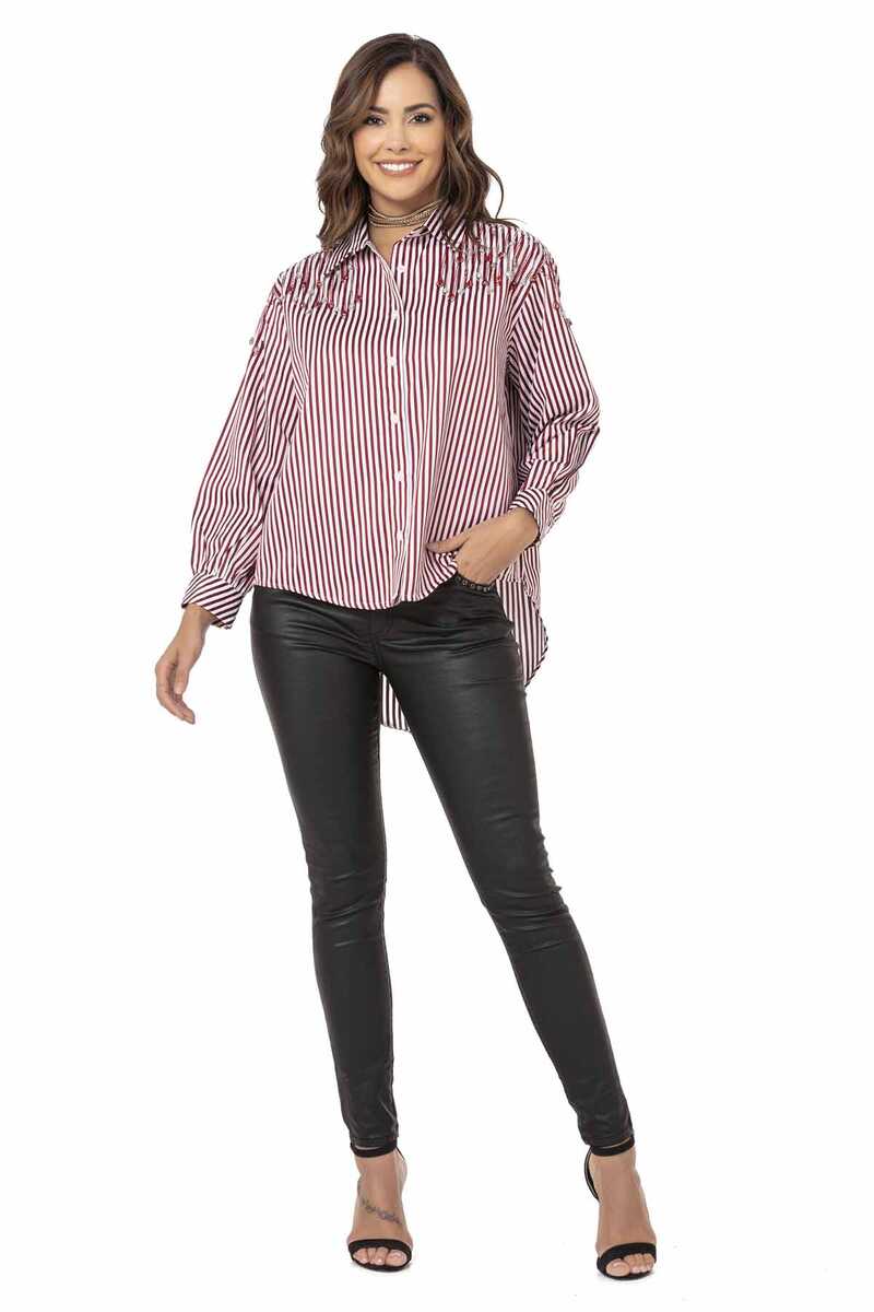 WH122 Striped Oversized Women's Shirt
