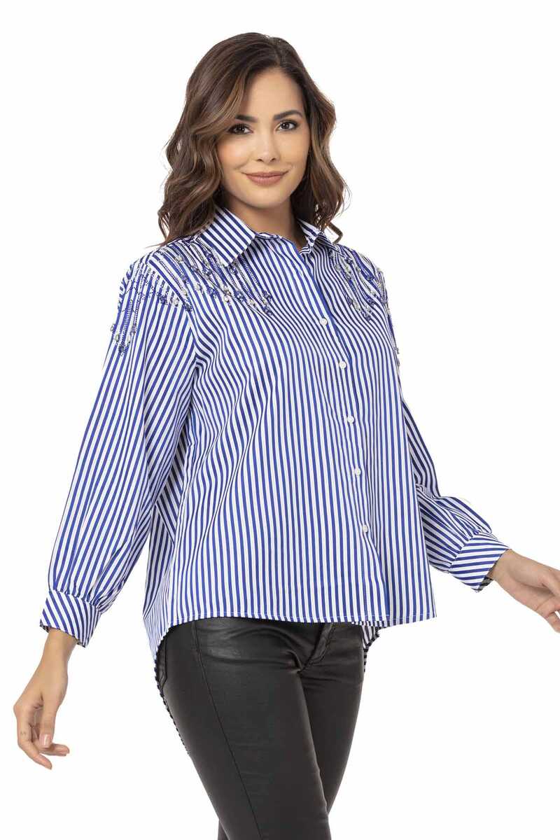WH122 Striped Oversized Women's Shirt