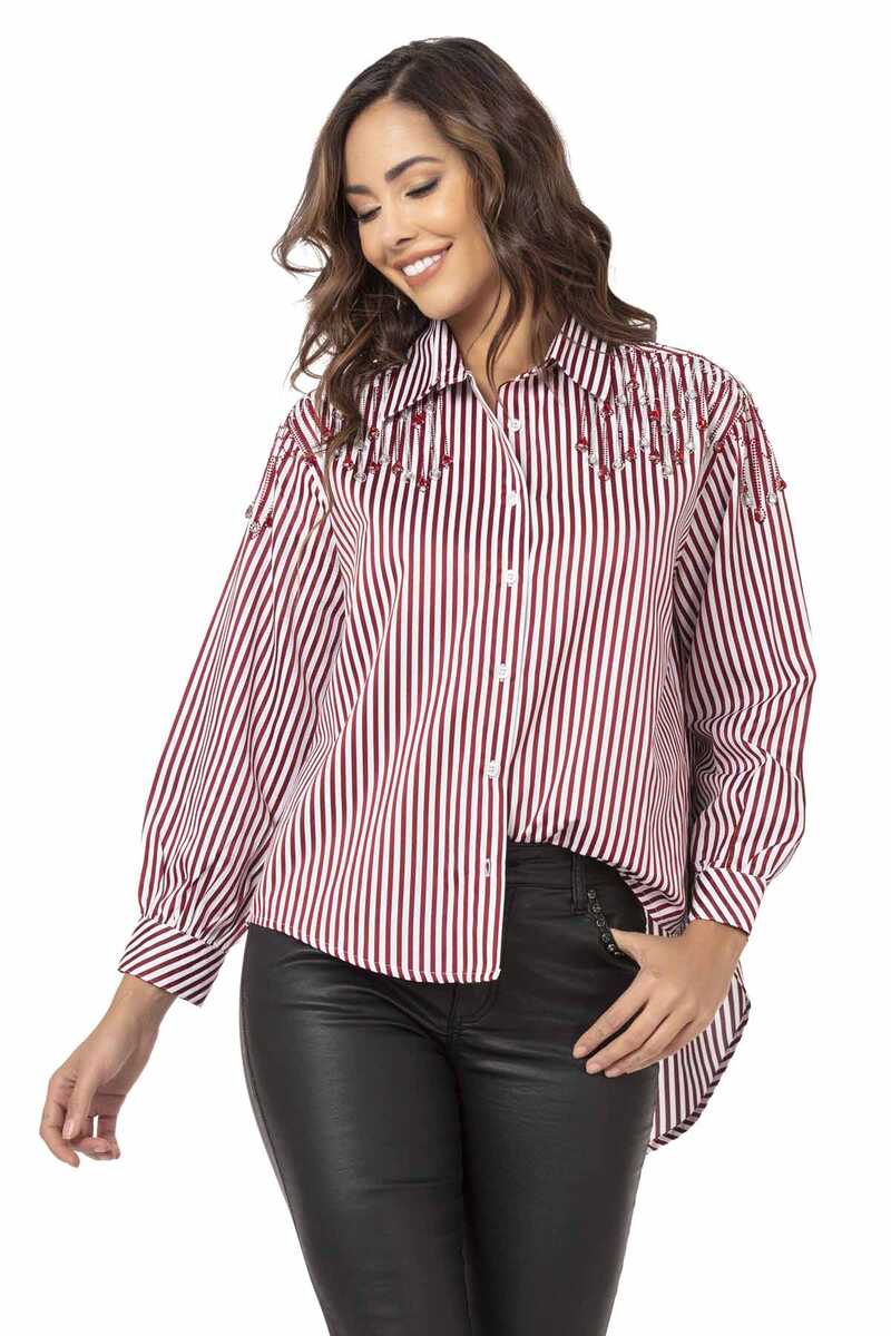 WH122 Striped Oversized Women's Shirt