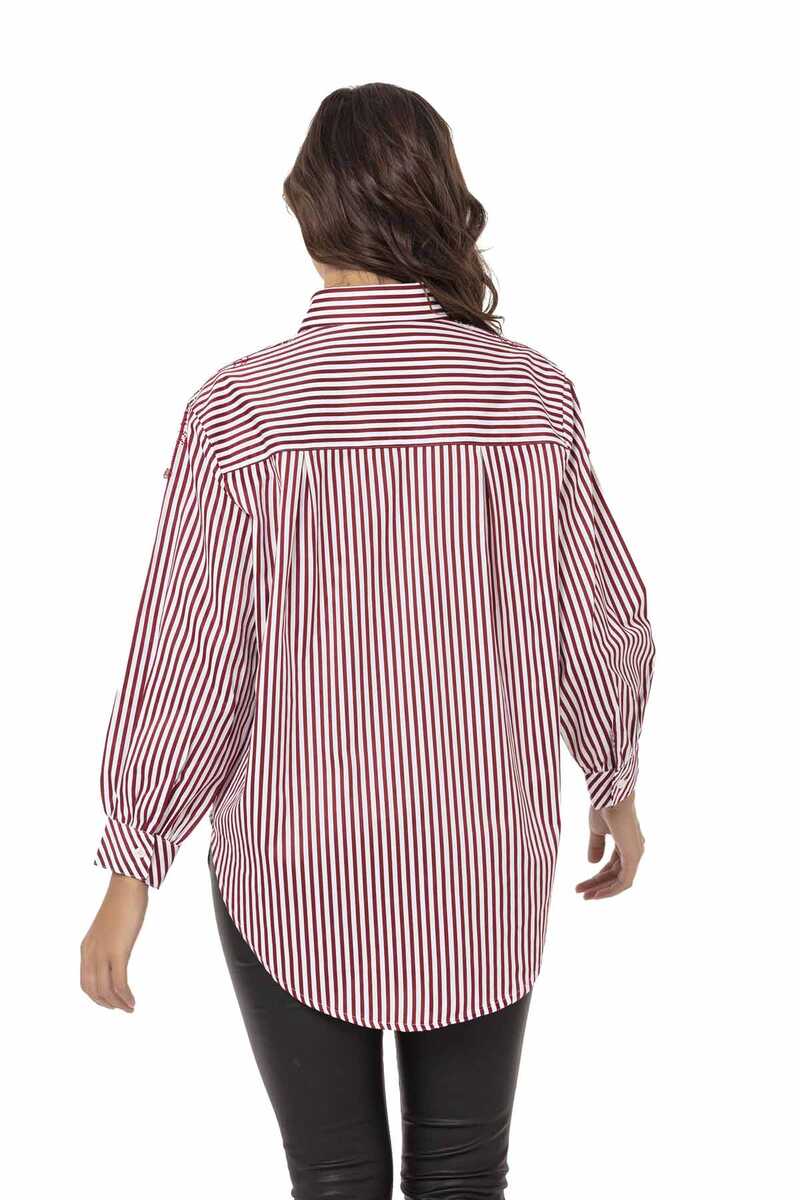 WH122 Striped Oversized Women's Shirt
