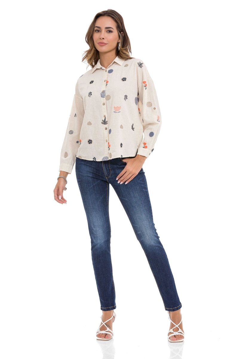 WH130 Embroidery Detail Women's Shirt