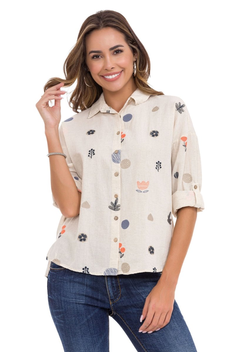 WH130 Embroidery Detail Women's Shirt