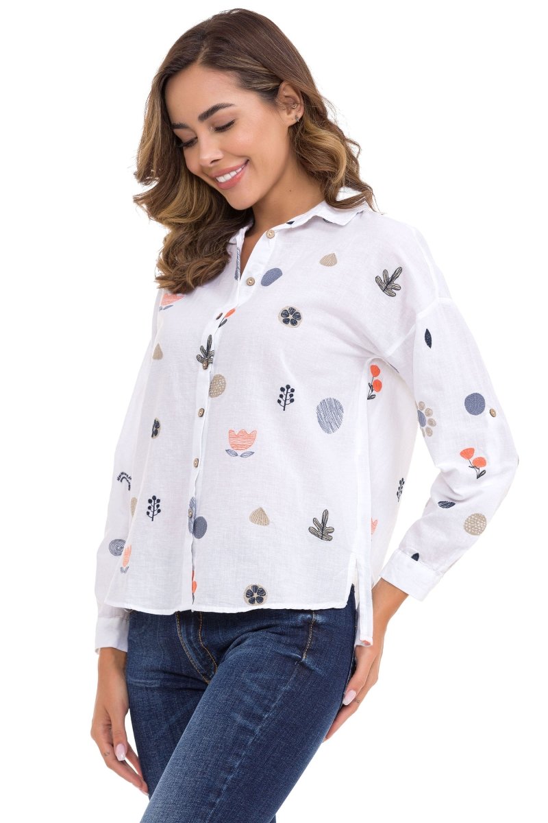 WH130 Embroidery Detail Women's Shirt