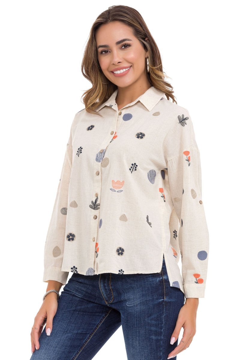 WH130 Embroidery Detail Women's Shirt