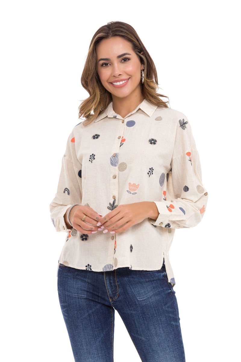 WH130 Embroidery Detail Women's Shirt