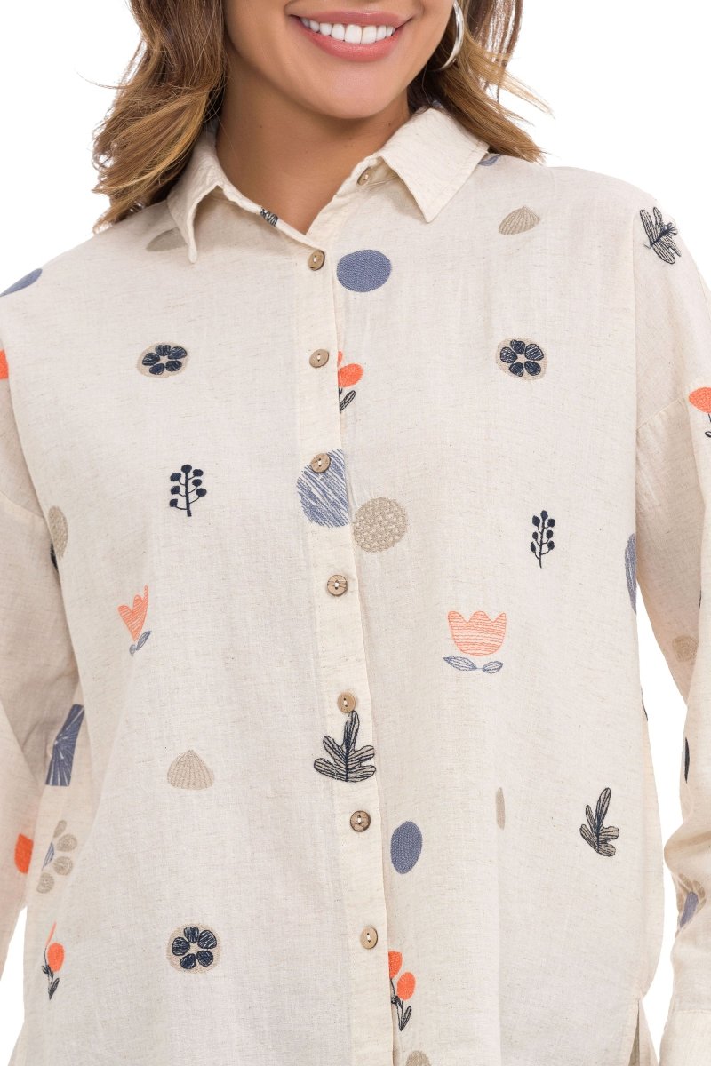 WH130 Embroidery Detail Women's Shirt