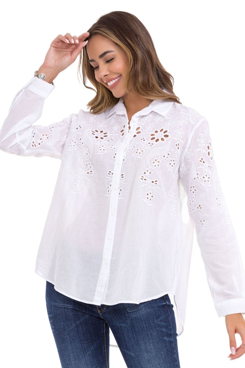 WH131 Floral Detail Women's Shirt