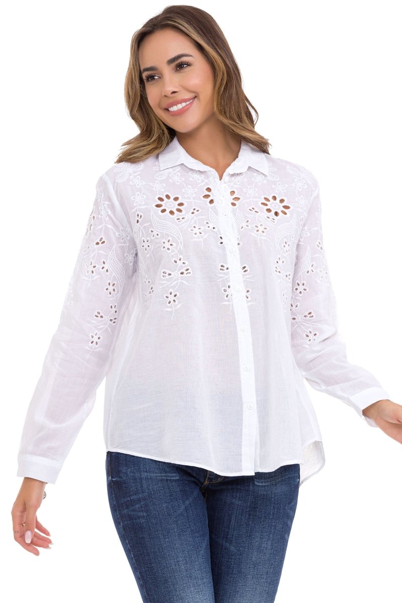 WH131 Floral Detail Women's Shirt