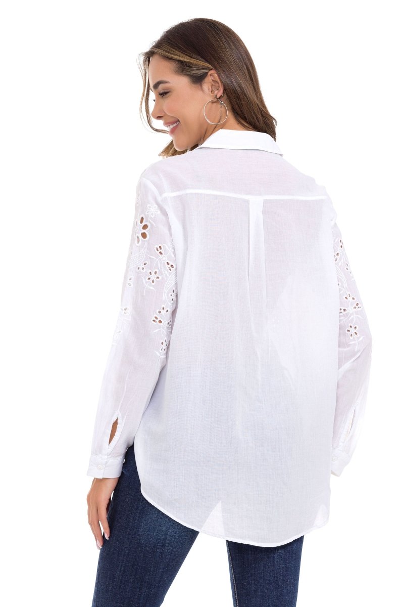 WH131 Floral Detail Women's Shirt