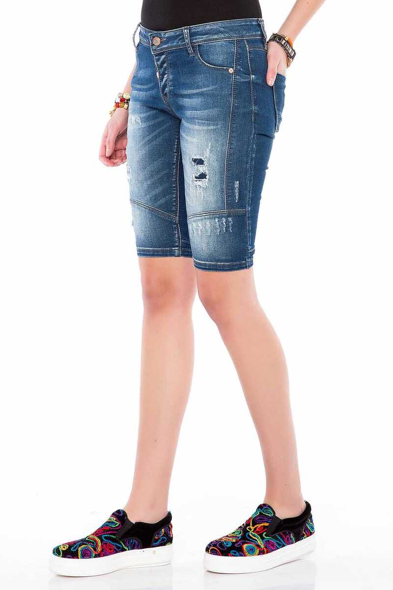 WK153 Women's Worn Slim Fit Bermuda Shorts
