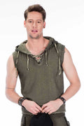 CL298 Hooded Pocketed Men's Sweat Tank Top
