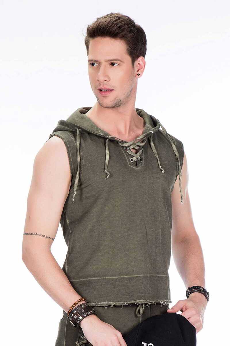 CL298 Hooded Pocketed Men's Sweat Tank Top