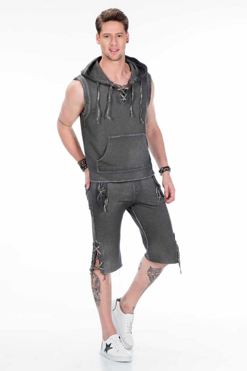 CL298 Hooded Pocketed Men's Sweat Tank Top