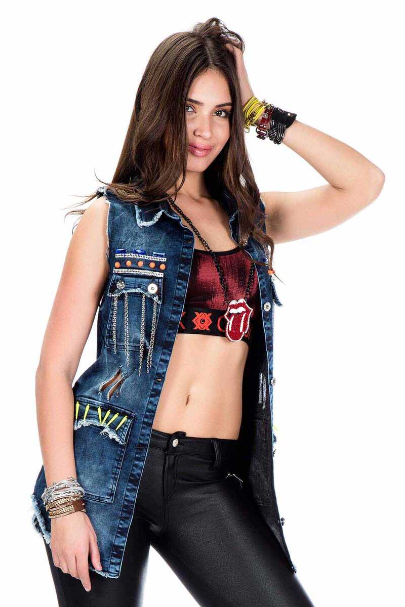 WH106 Women's Denim Vest