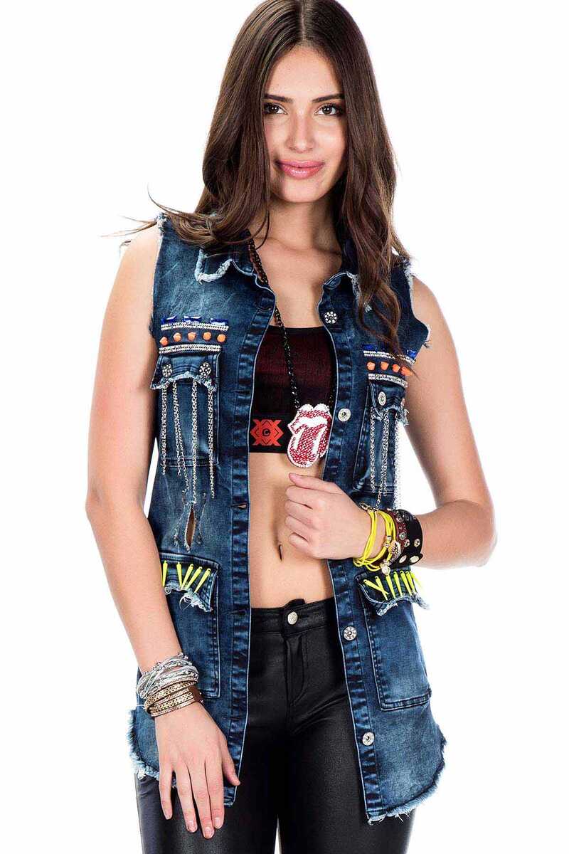 WH106 Women's Denim Vest