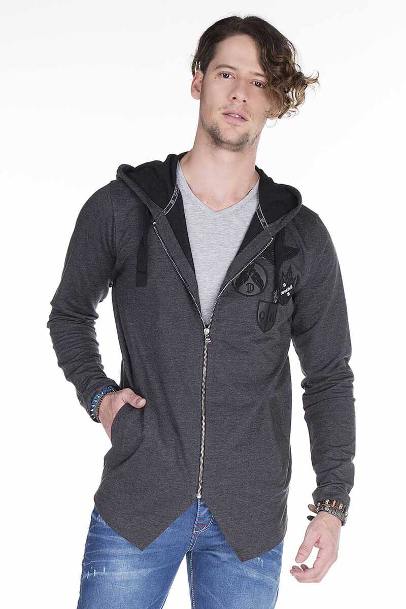 CL238 Crest Hooded Long Men's Sweatshirt