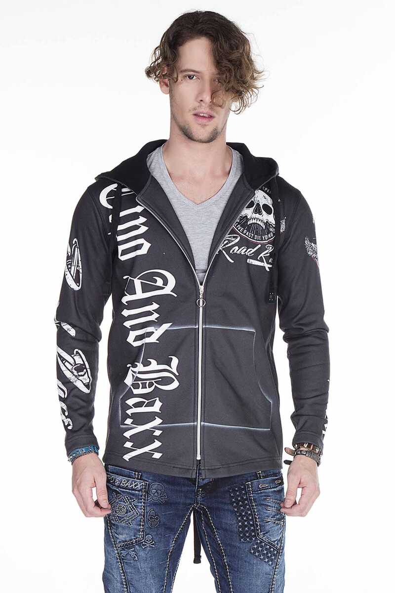 CL256 Biker Style Printed Men's Sweatshirt