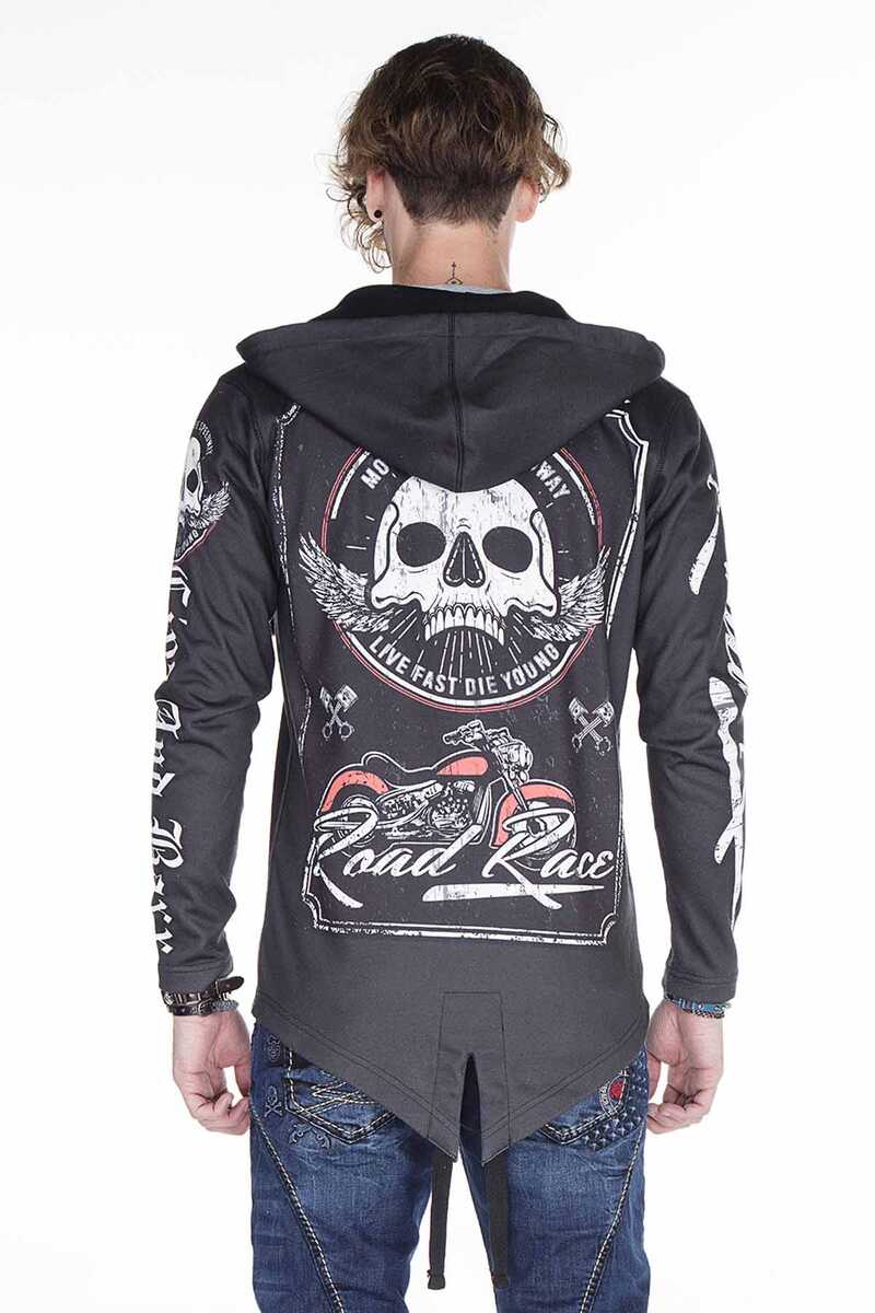 CL256 Biker Style Printed Men's Sweatshirt