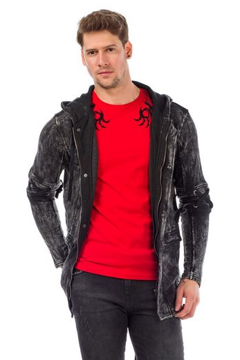 CL257 Drawstring Hooded Zip Men's Sweatshirt