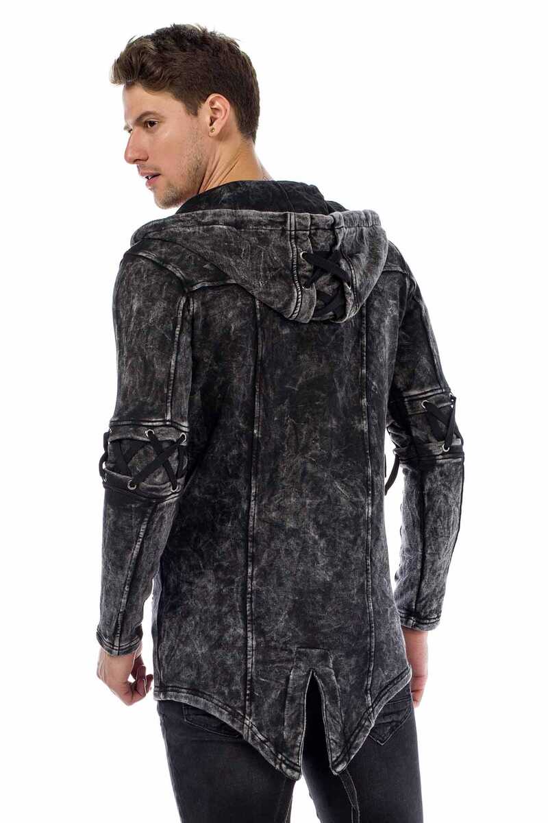 CL257 Drawstring Hooded Zip Men's Sweatshirt