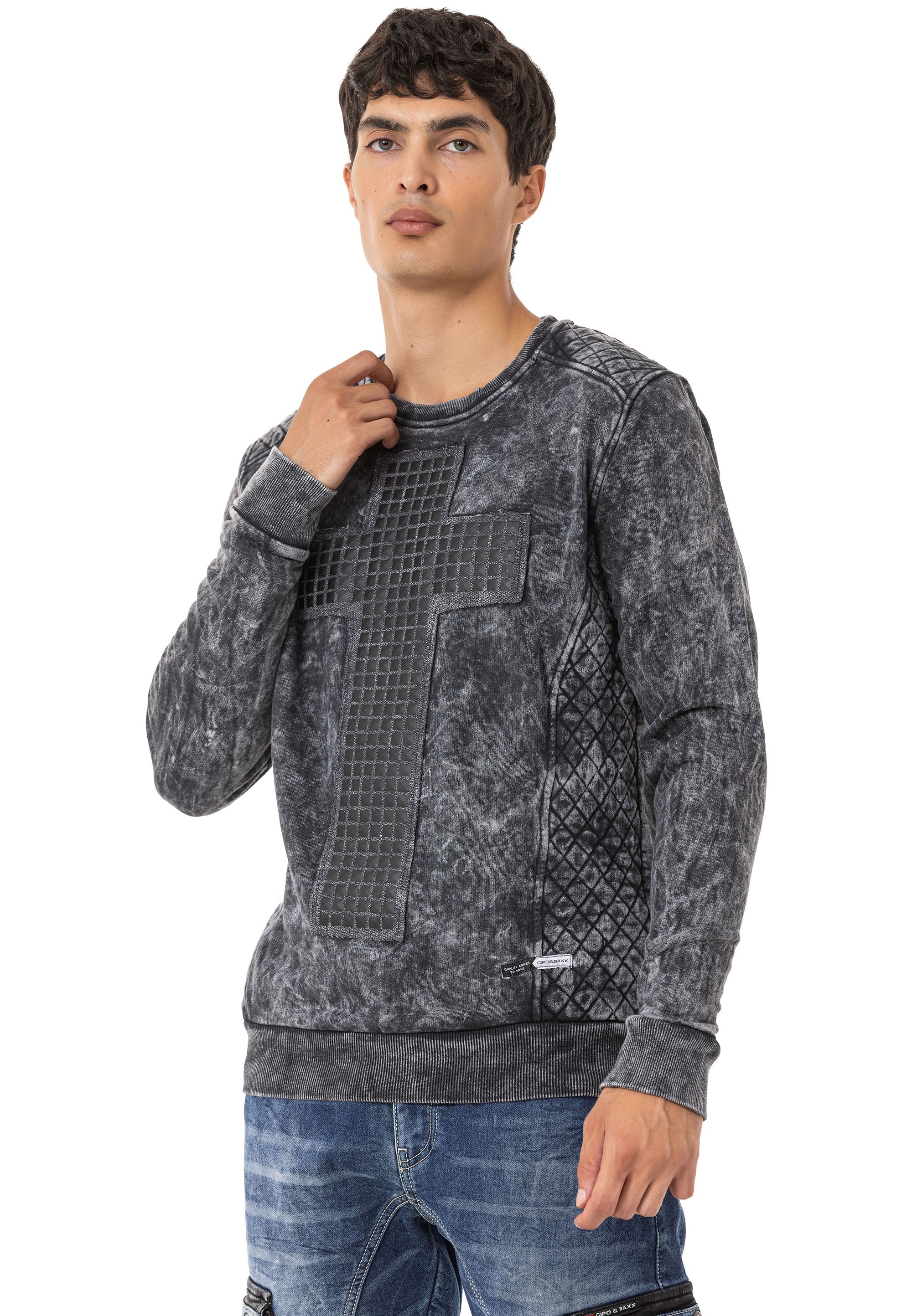 CL266 Embroidered Long Sleeve Men's Sweatshirt