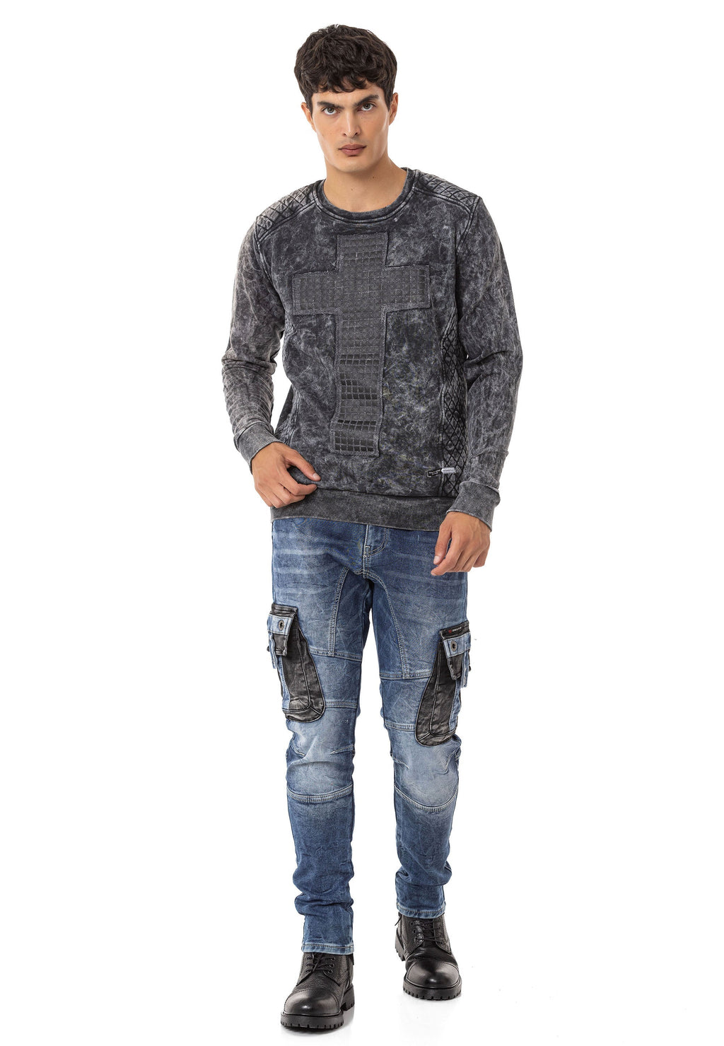 CL266 Embroidered Long Sleeve Men's Sweatshirt