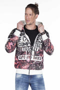CL270 Washed Pattern Print Men's Hooded Sweatshirt