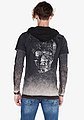 CL279 Printed Stone Embellished Men's Hooded Sweatshirt