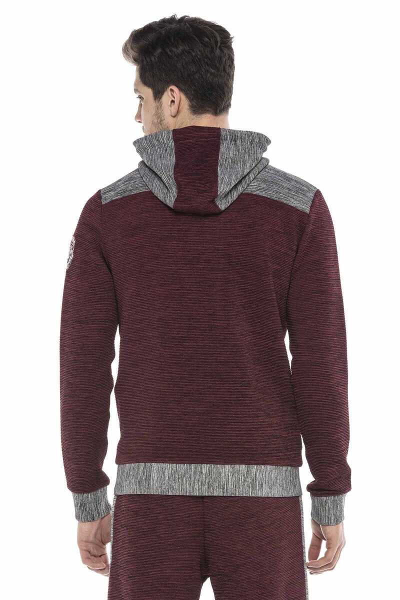 CL372 Hooded Zip Striped Lightweight Sport Sweatshirt