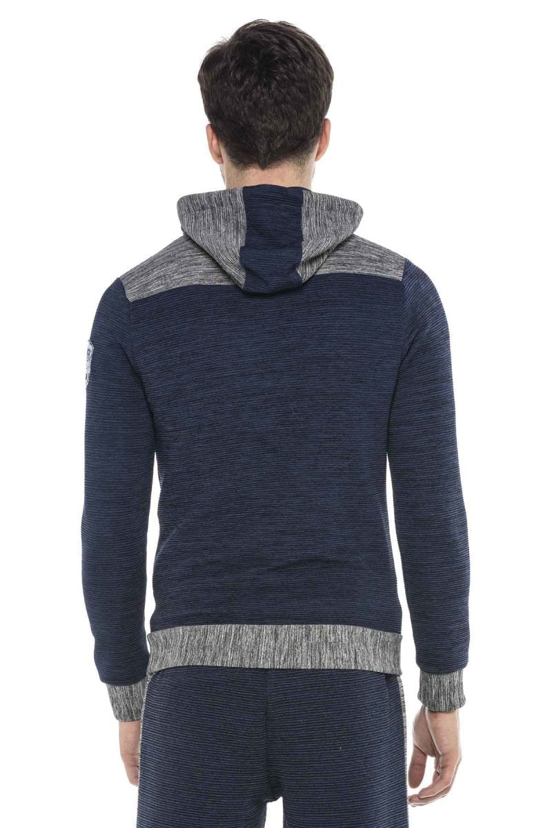 CL372 Hooded Zip Striped Lightweight Sport Sweatshirt