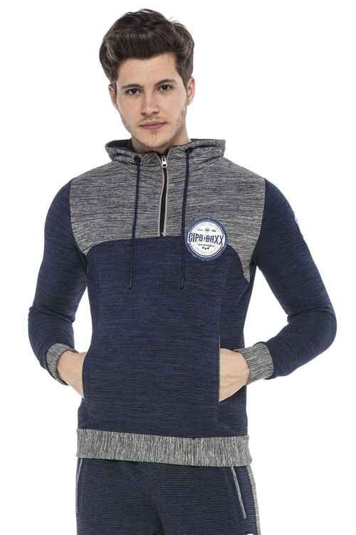 CL372 Hooded Zip Striped Lightweight Sport Sweatshirt