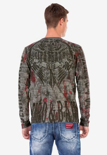 CL466 Patterned Crew Neck Sweatshirt
