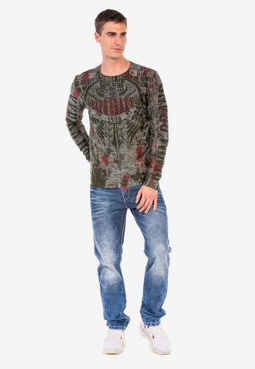 CL466 Patterned Crew Neck Sweatshirt