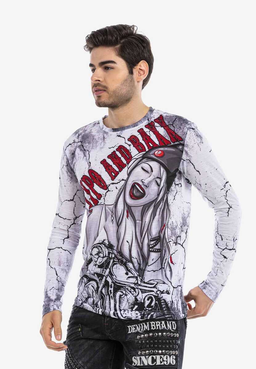 CL467 Biker Print Lightweight Sweatshirt