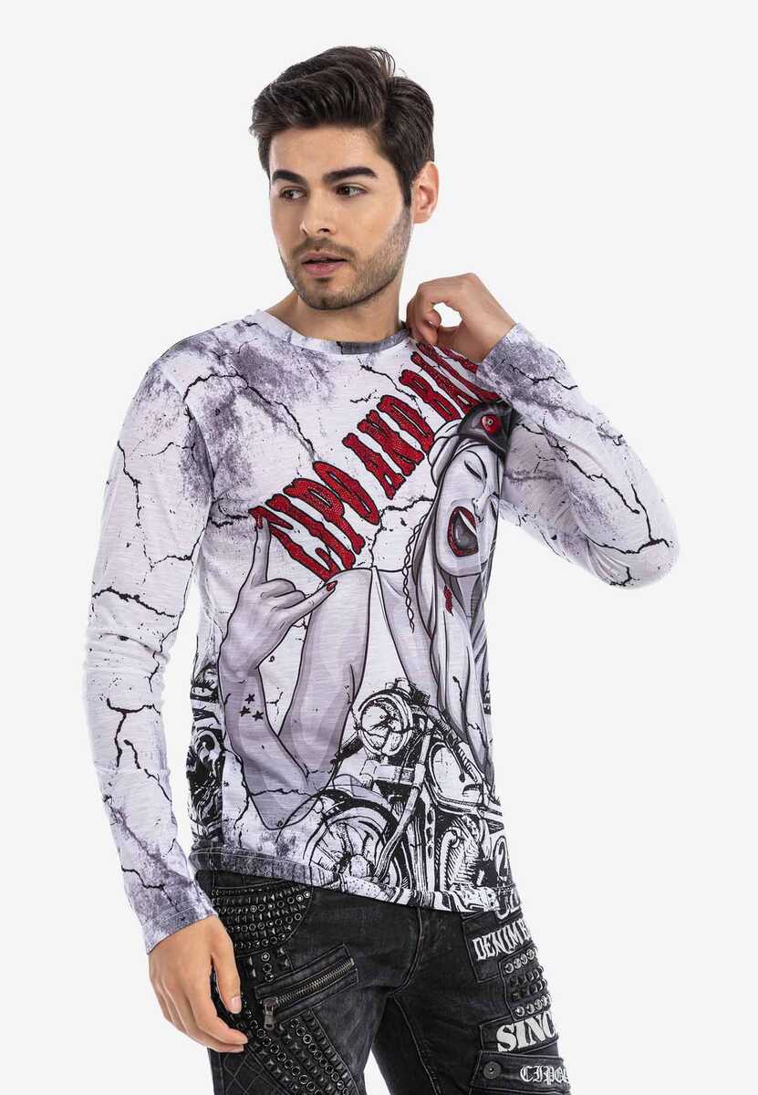 CL467 Biker Print Lightweight Sweatshirt