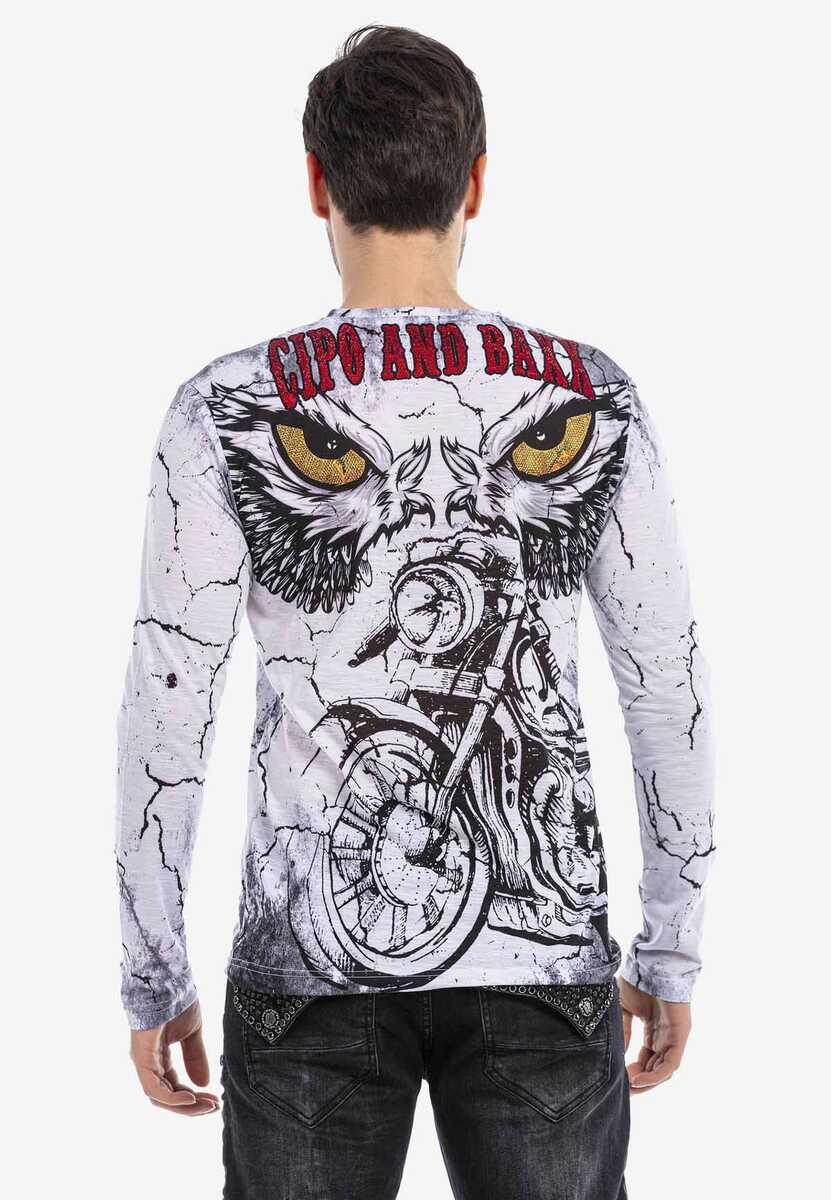 CL467 Biker Print Lightweight Sweatshirt