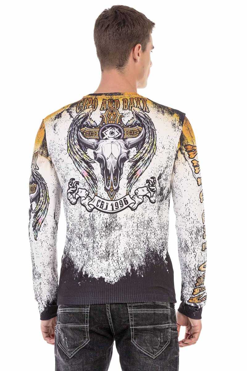 CL492 Ecru Skull Print Sweatshirt