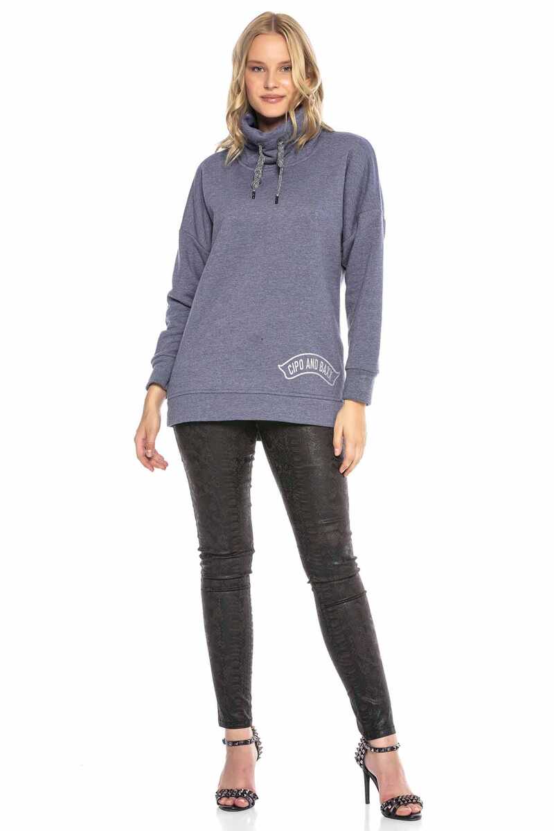 WL248 Shawl Collar Long Relaxed Fit Sweatshirt
