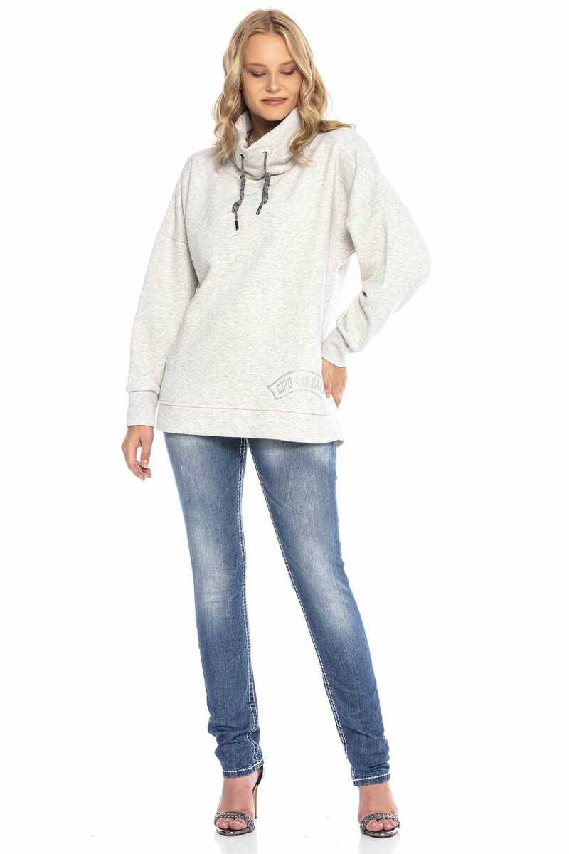 WL248 Shawl Collar Long Relaxed Fit Sweatshirt