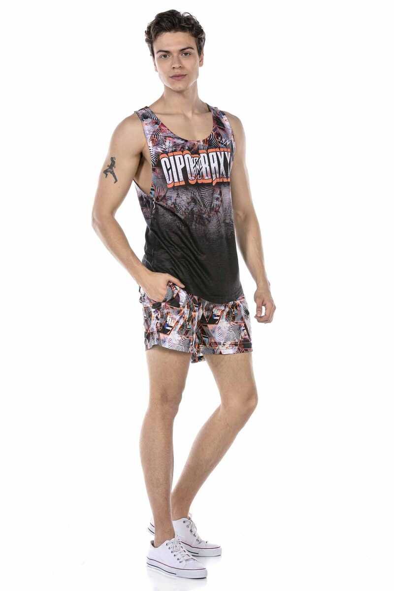 CUK244 Patterned Swim Short Set