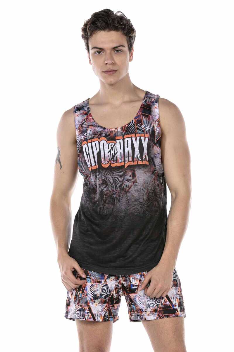 CUK244 Patterned Swim Short Set