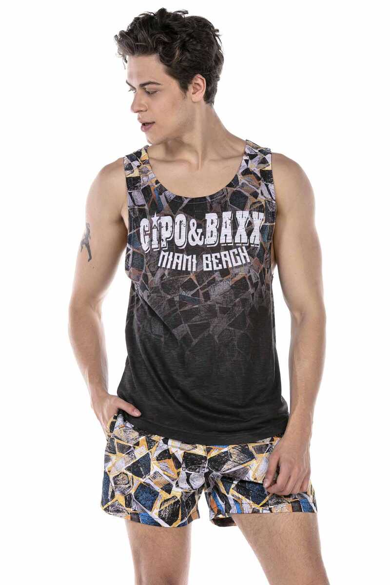 CUK244 Patterned Swim Short Set