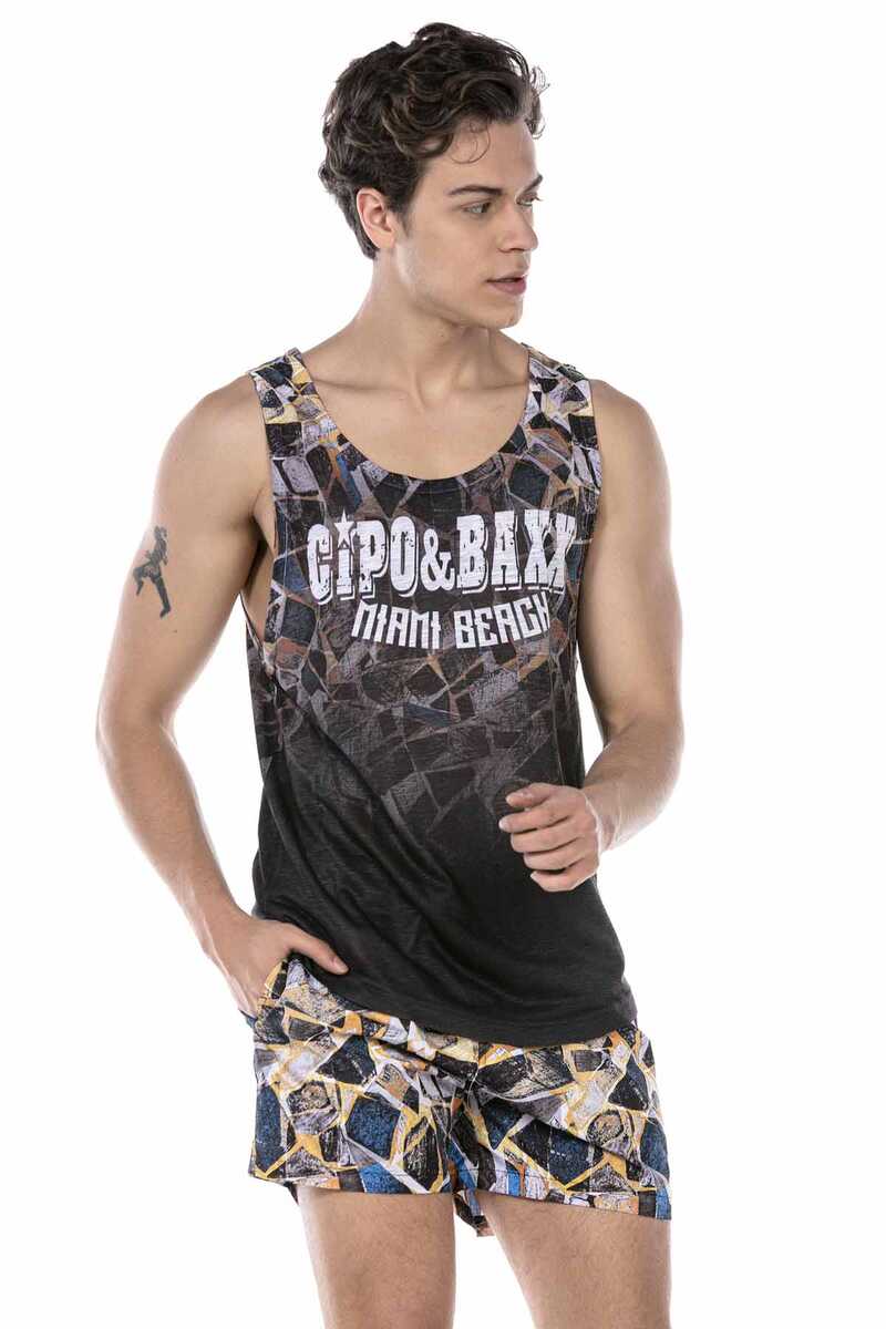 CUK244 Patterned Swim Short Set