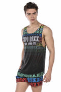 CUK246 Colorful Swim Short & Tank Top Set