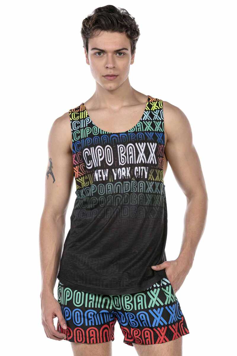 CUK246 Colorful Swim Short & Tank Top Set